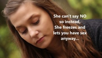 She can't say NO so instead, she freezes