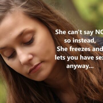 She can't say NO so instead, she freezes